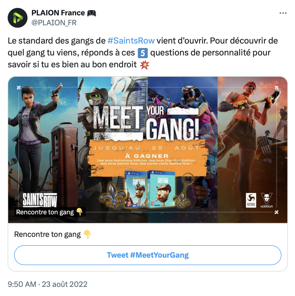 Screenshot of the campaign's main post.