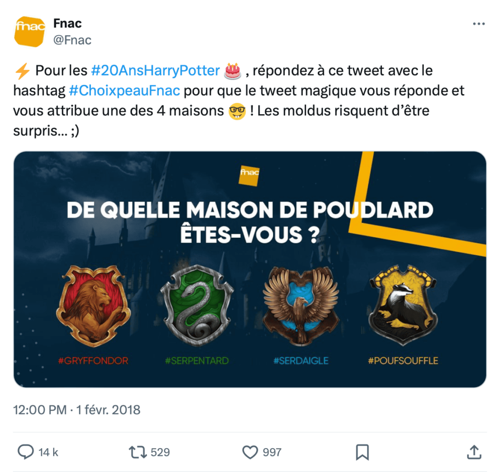 fnac choixpeau harry potter launch