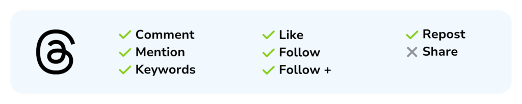 Authorized actions for social media contests on Threads Meta